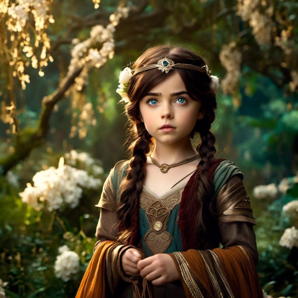 Adorable Arya Stark Portrait in Adventure Style