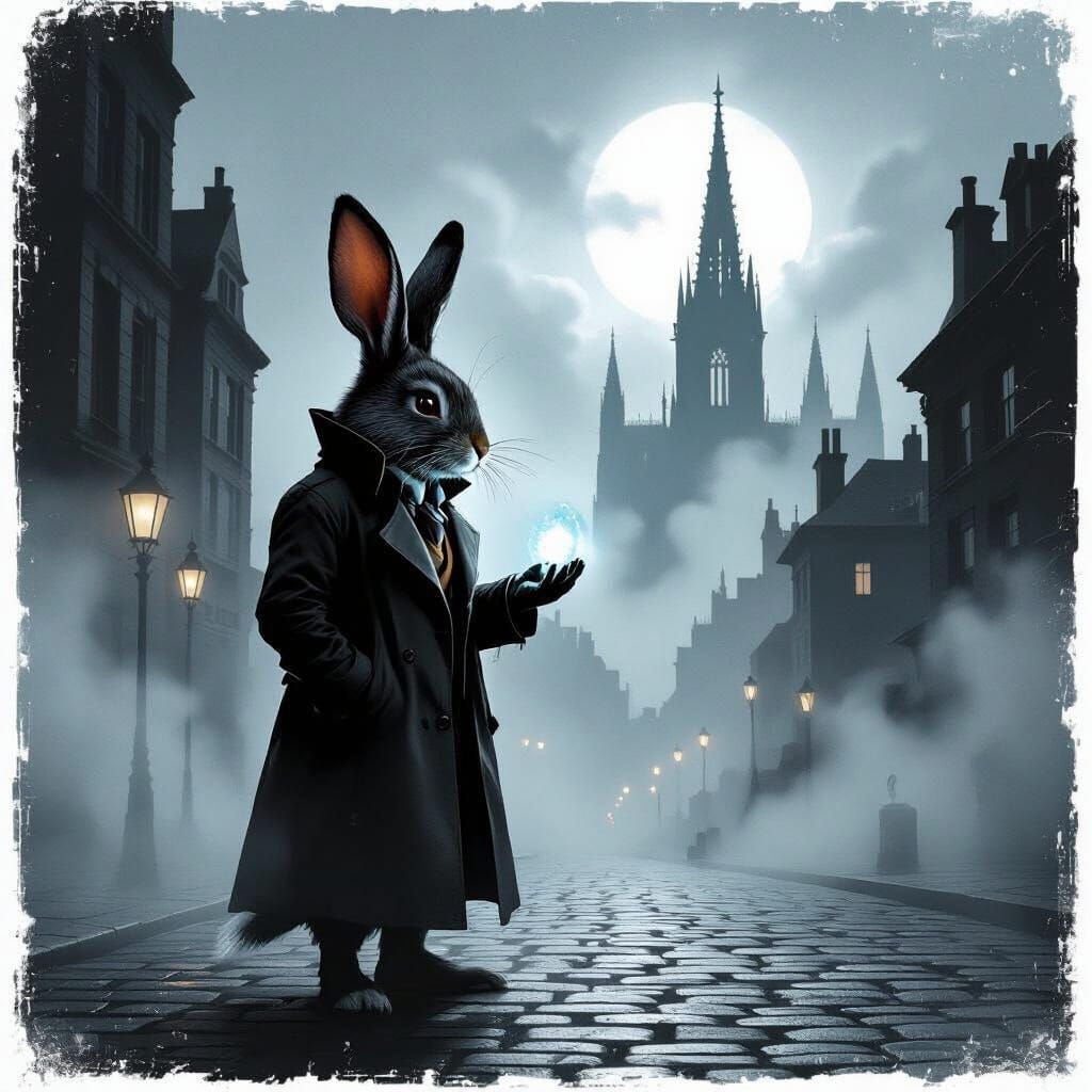 Rabbit Detective Investigates Glowing Artifact in Film Noir ...