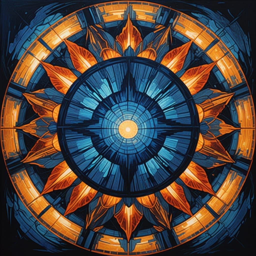 Prism Refracting Light in Vibrant Oil Painting Style