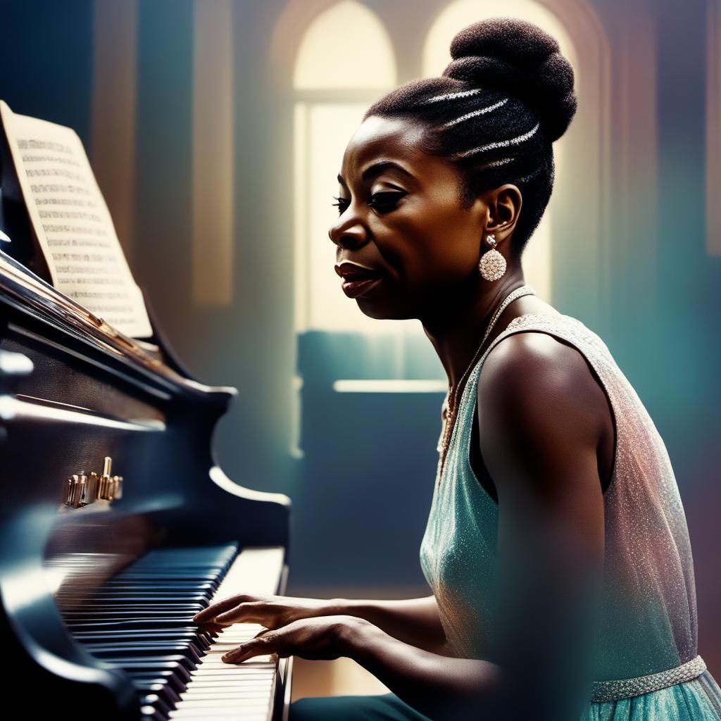 Nina Simone Portrait in Watercolor Art