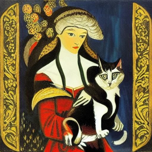 Vampire Cat Lover: A Fusion of Art Styles