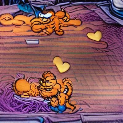 Cartoon Affection: Garfield and Odie's Embrace