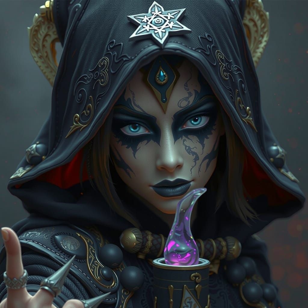 Gothic Sorcerer in a Realm of Dark Magic