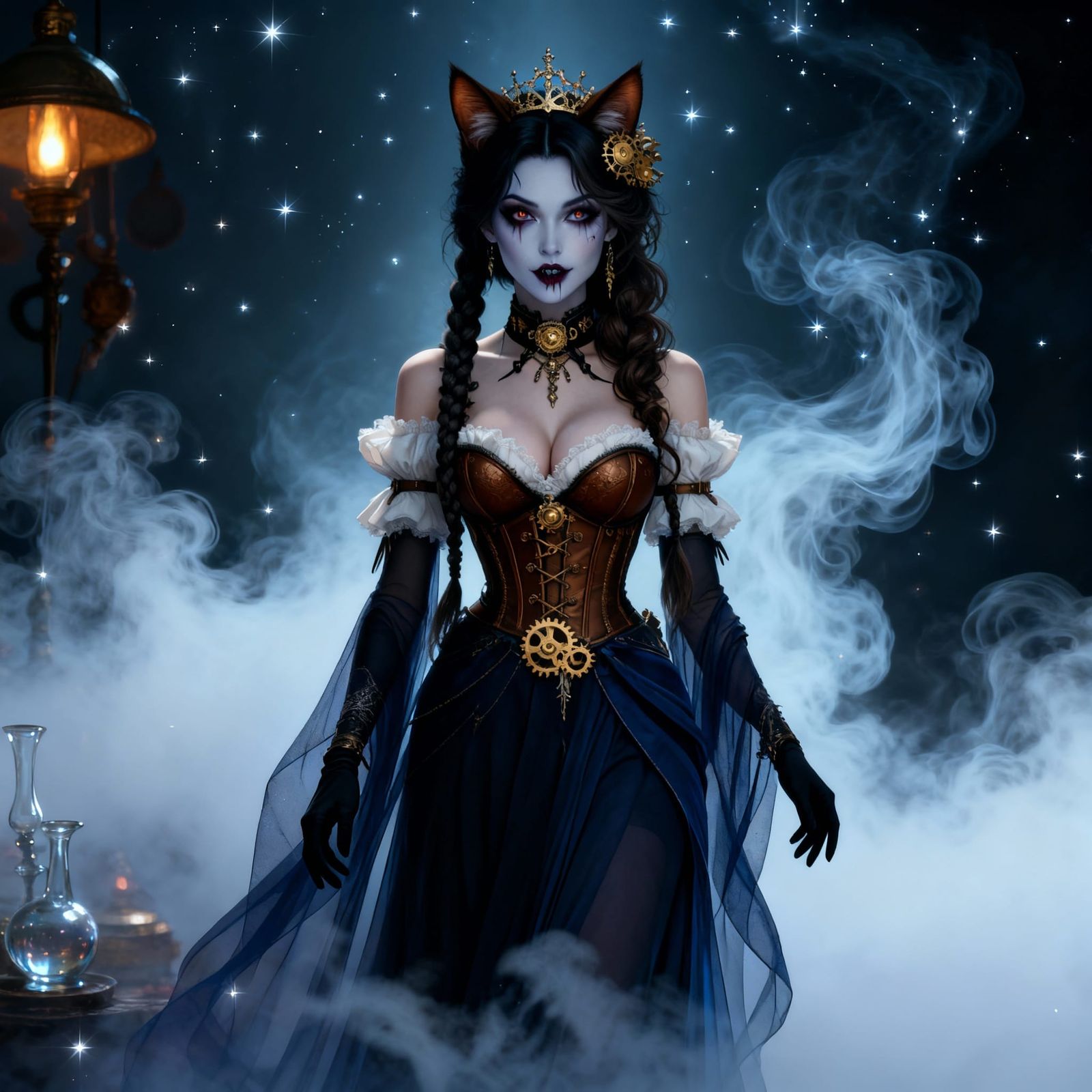 Cat Woman Vampire Hybrid Portrait