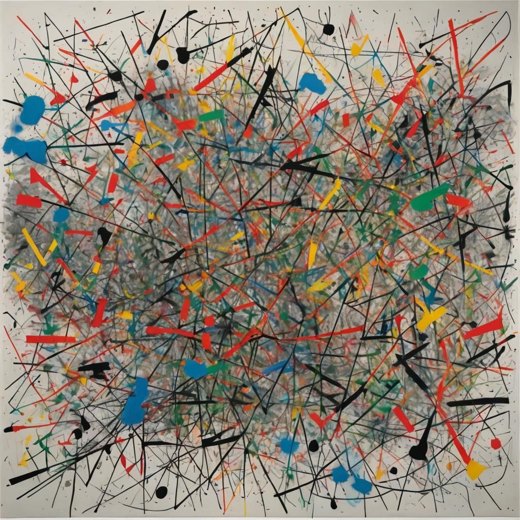 Abstract Celebration in Julie Mehretu Style