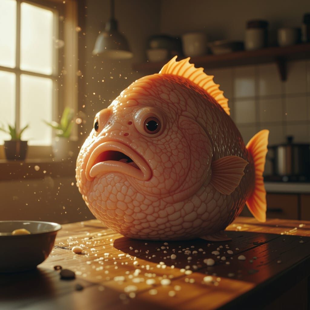 Dramatic Blobfish Portrait with Cinematic Lighting