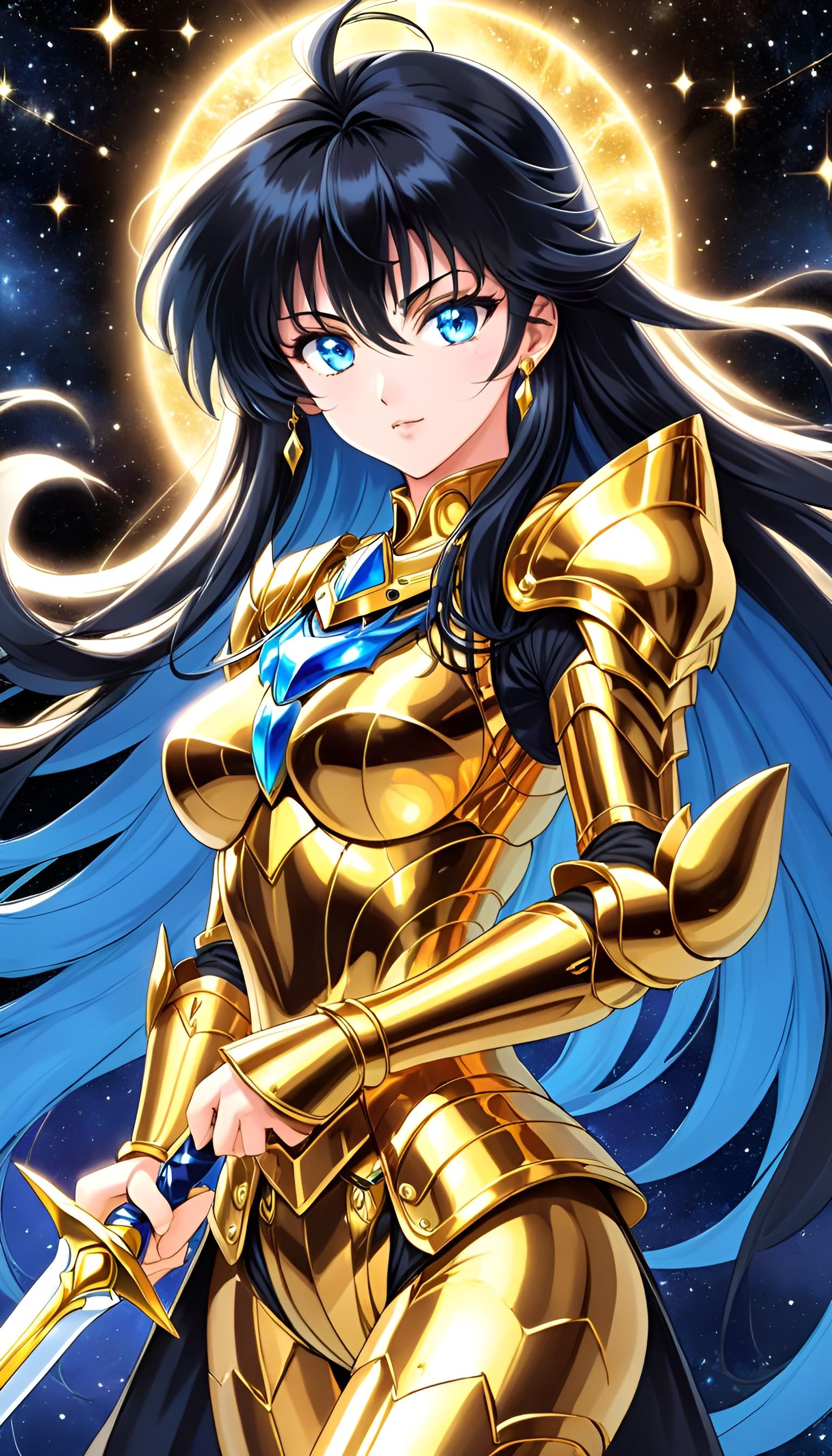 Female Gold Knight of Gemini: Anime Style