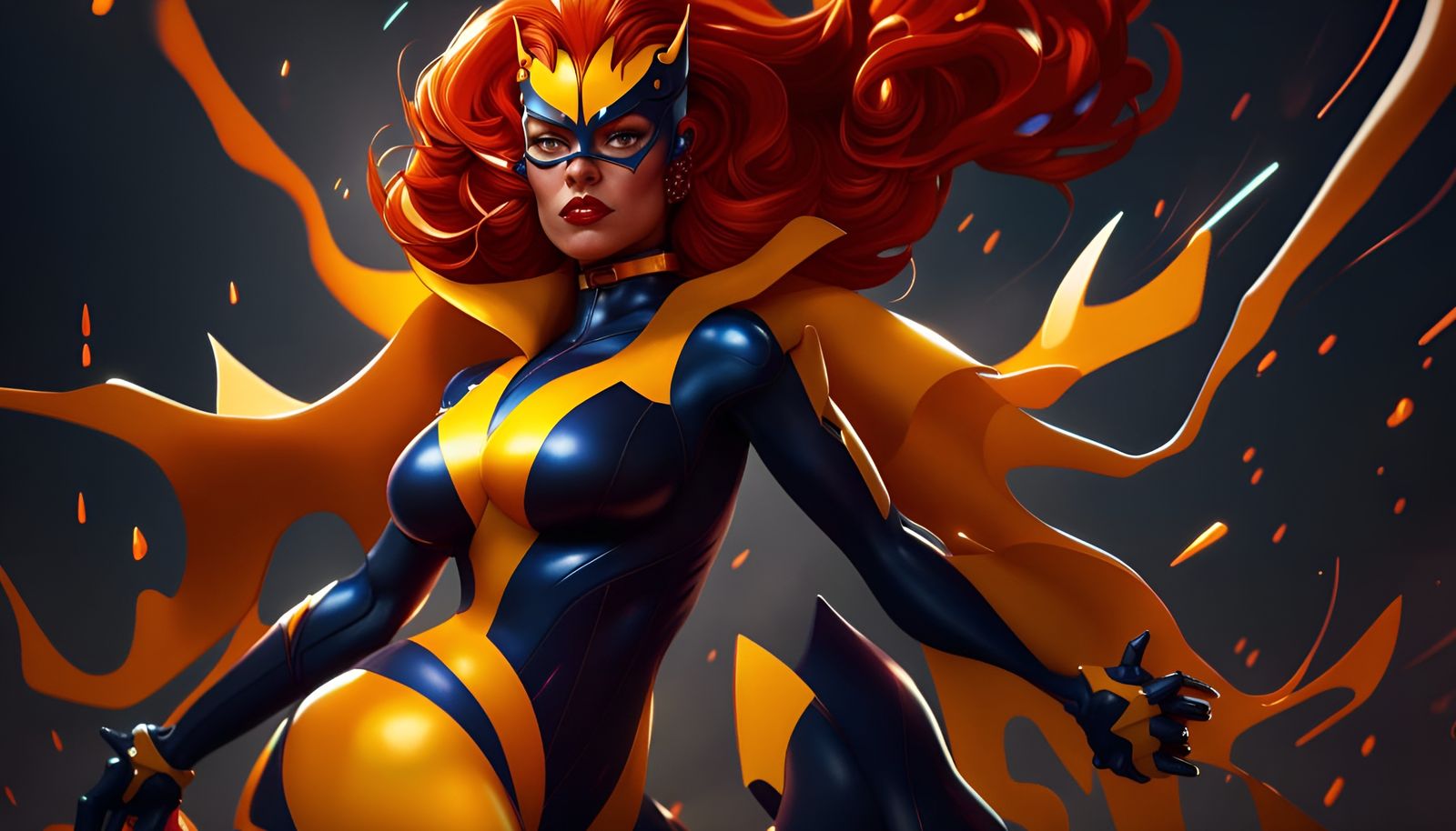 Hellcat Portrait in Detailed Matte Painting Style