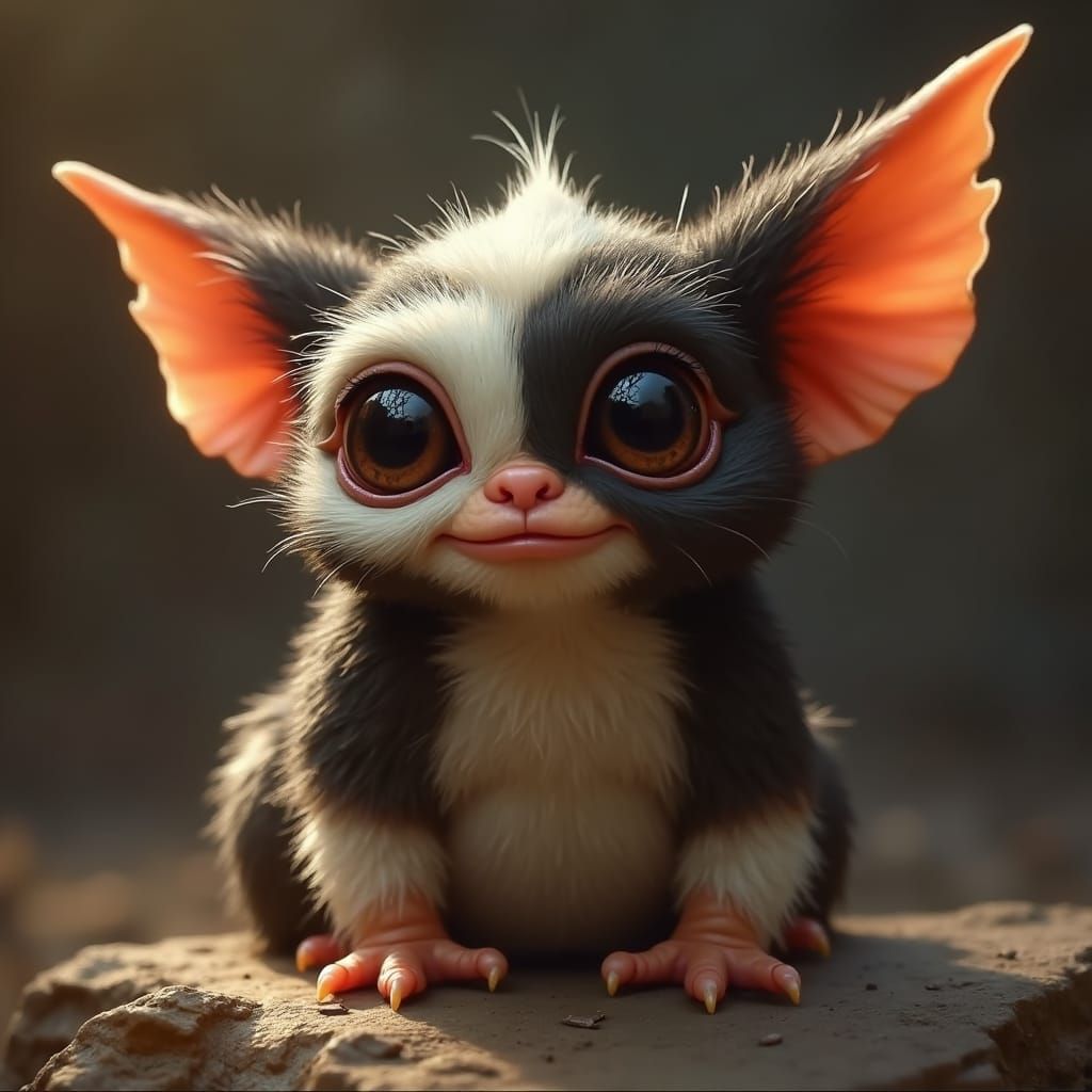 Gizmo Portrait in Whimsical Dark Fantasy Style