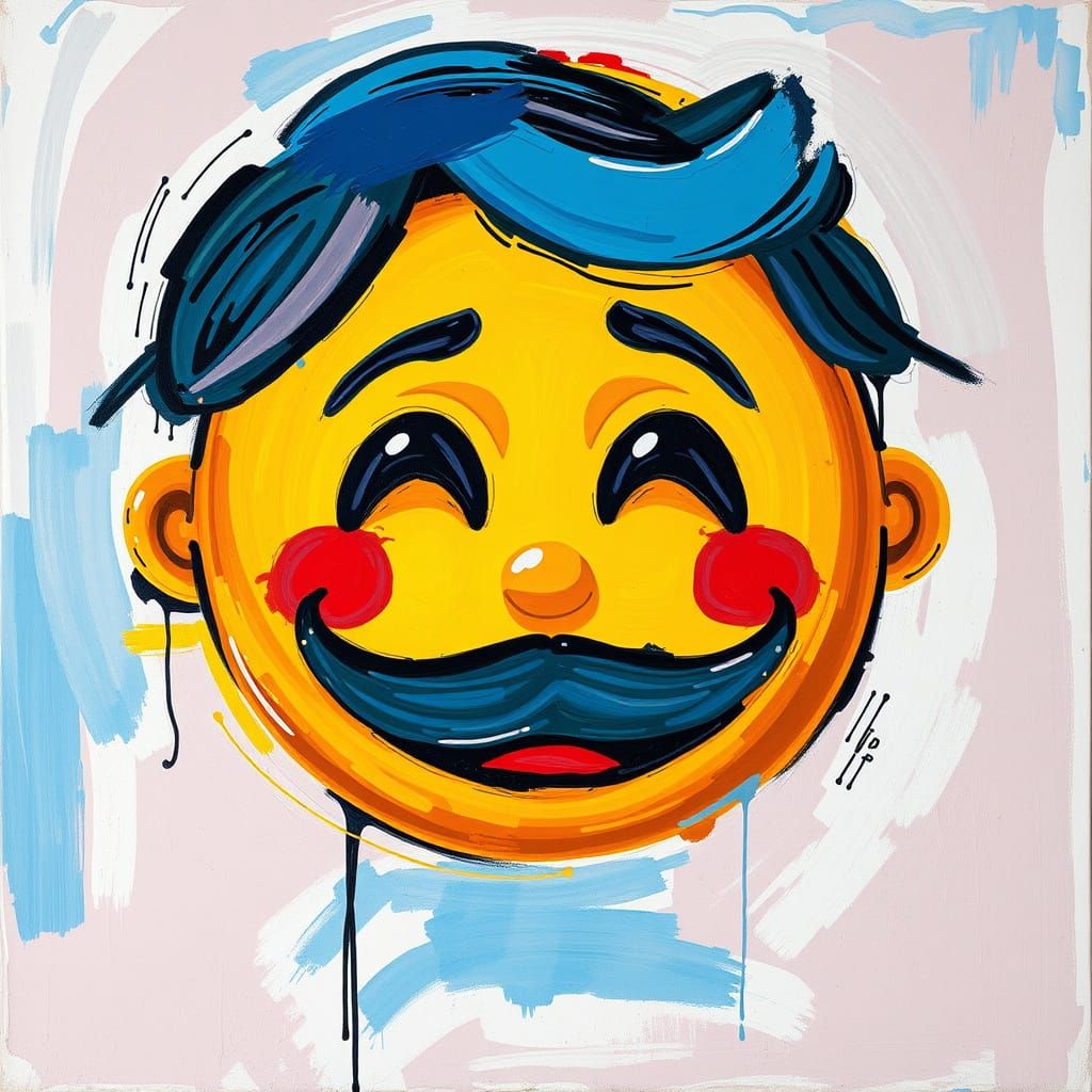 Vibrant Impressionist Emoji in Thick Brushstrokes
