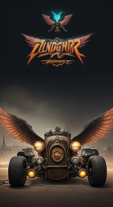 Flying Steampunk Rat Rod Car in Thunderdome