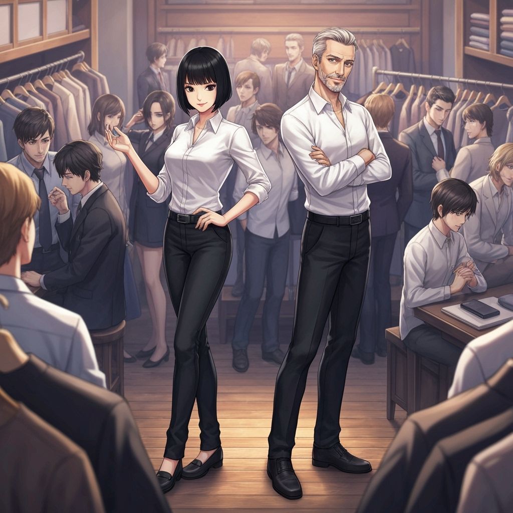 Thai Woman and Italian Man in Anime Style Clothing Shop