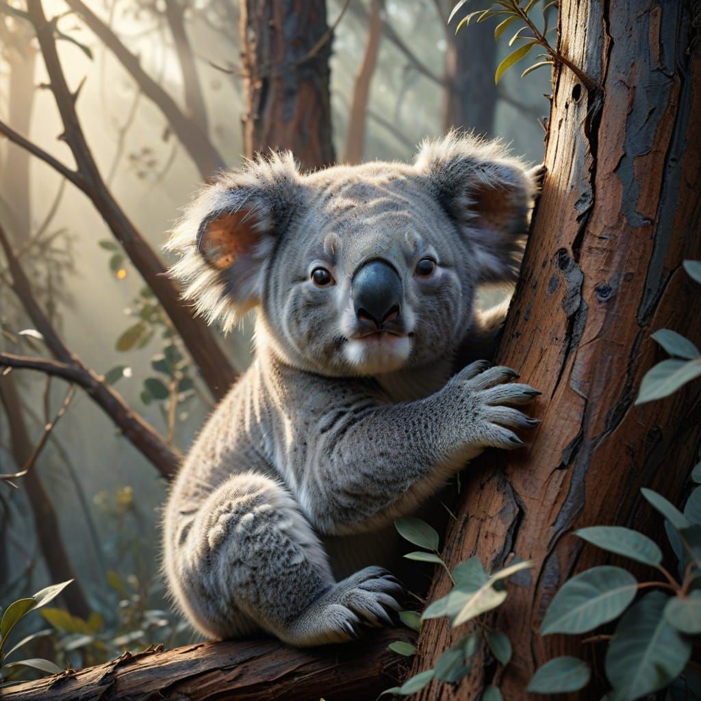Serene Koala in Majestic Australian Forest