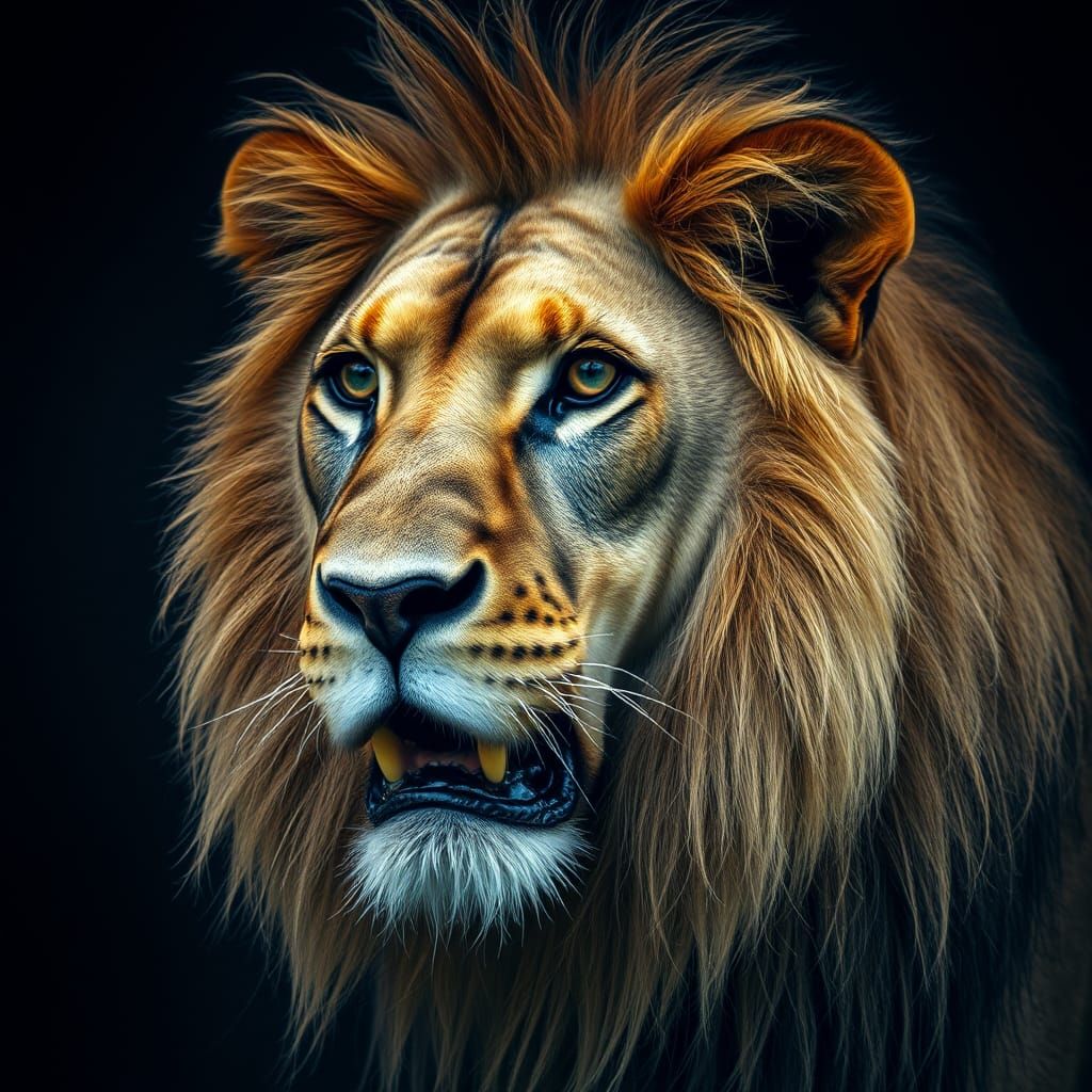 Hyperrealistic Lion Portrait in High Definition
