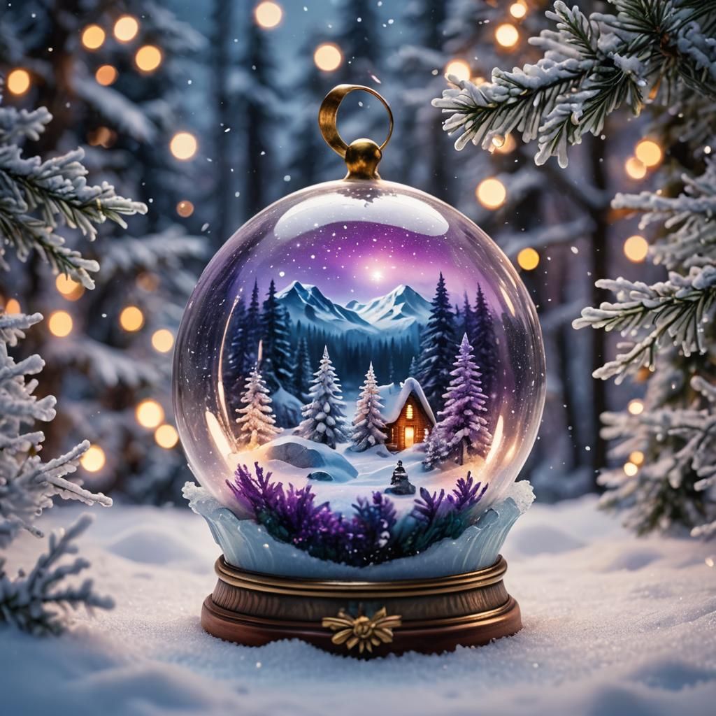 Christmas Tag in Snow Globe: Fantasy Concept Art