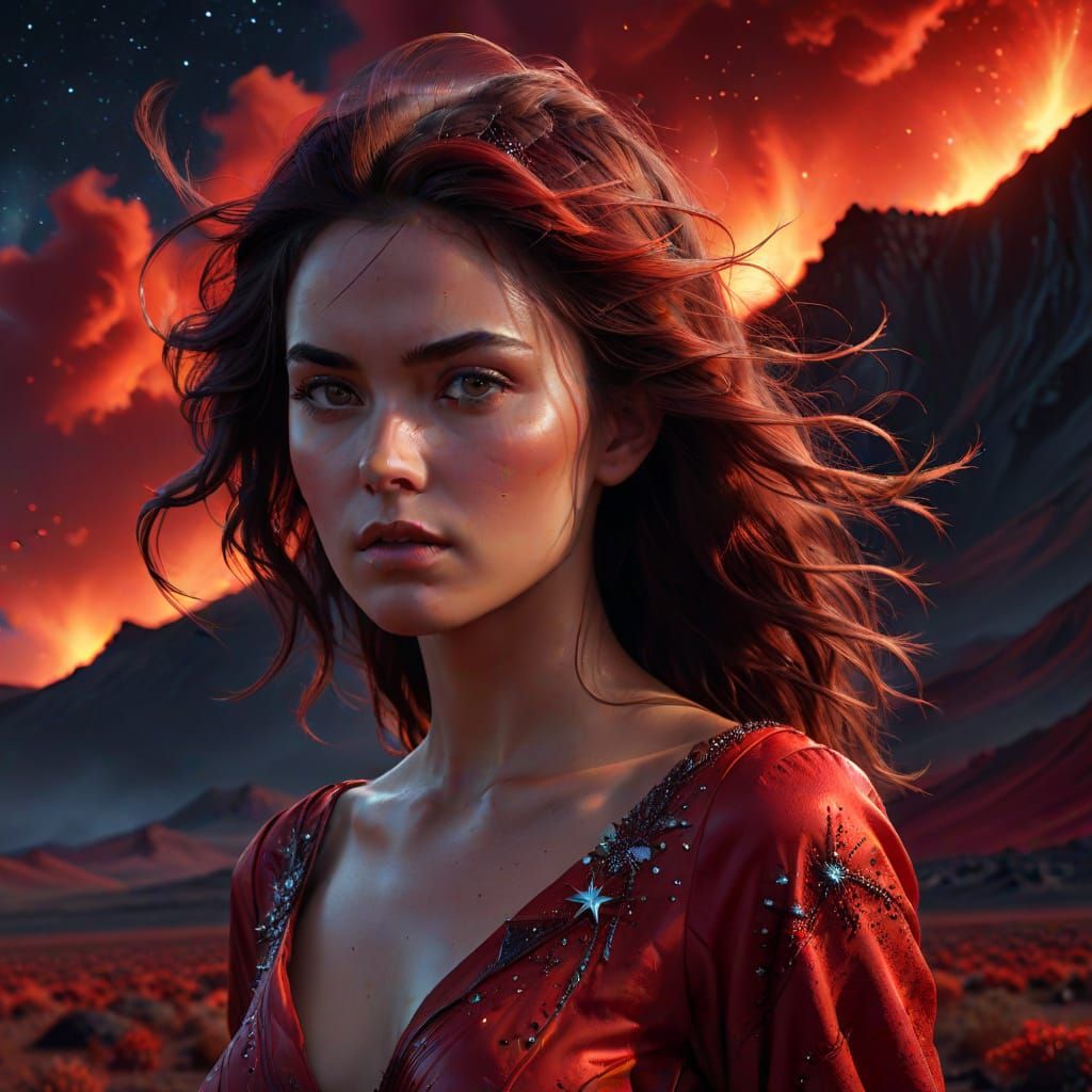 On a desolate volcanic plain