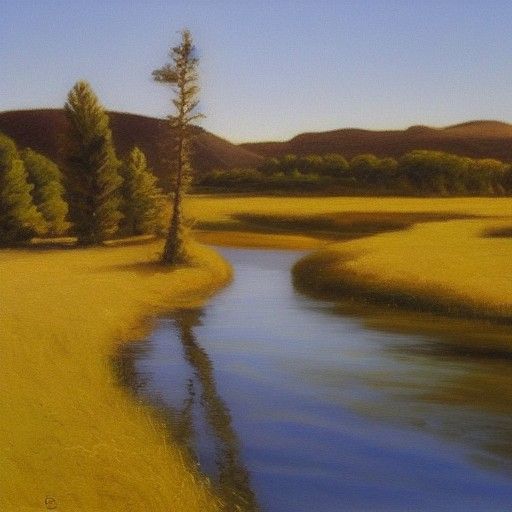 River to Lake: Oil Painting Landscape
