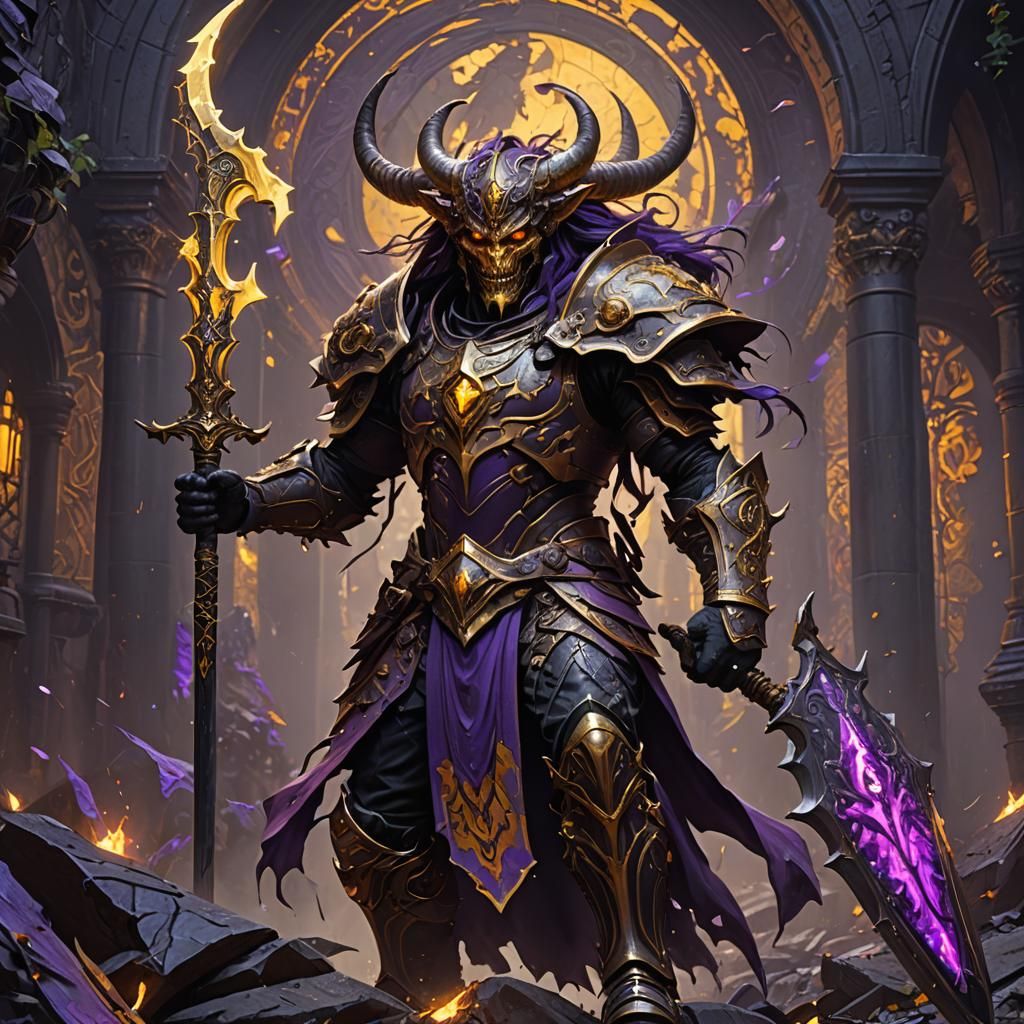 Demonic Warrior in Dark Fantasy Style