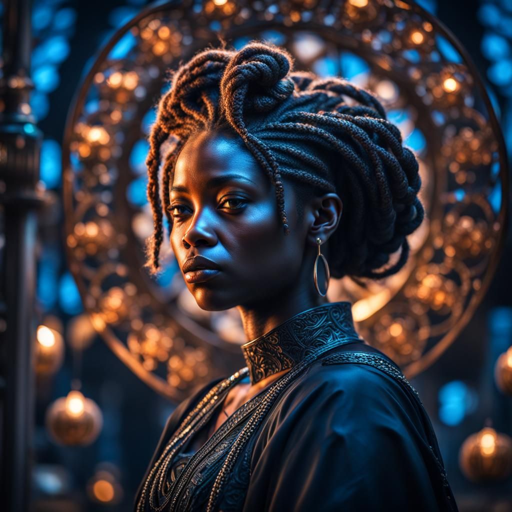 Hyperrealistic Portrait of a Black Girl in HDR