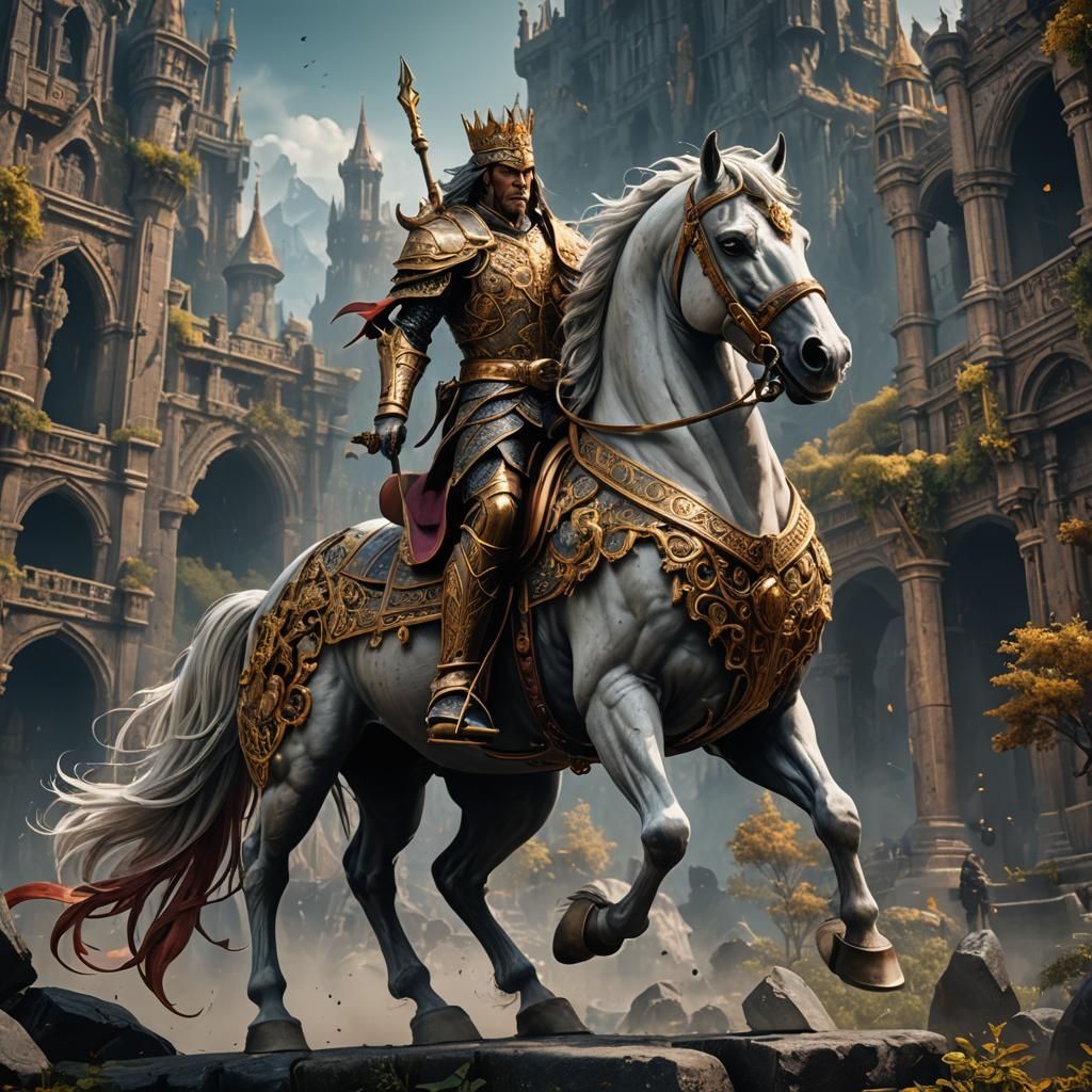 Fantastical Horse King in Detailed Matte Painting