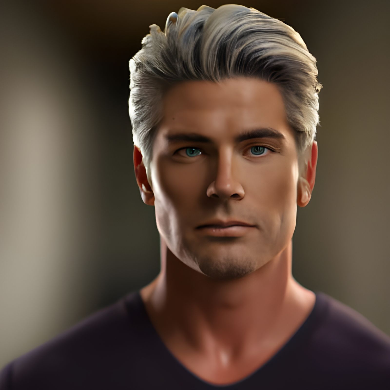 Portrait of a Handsome Male Model in 8k