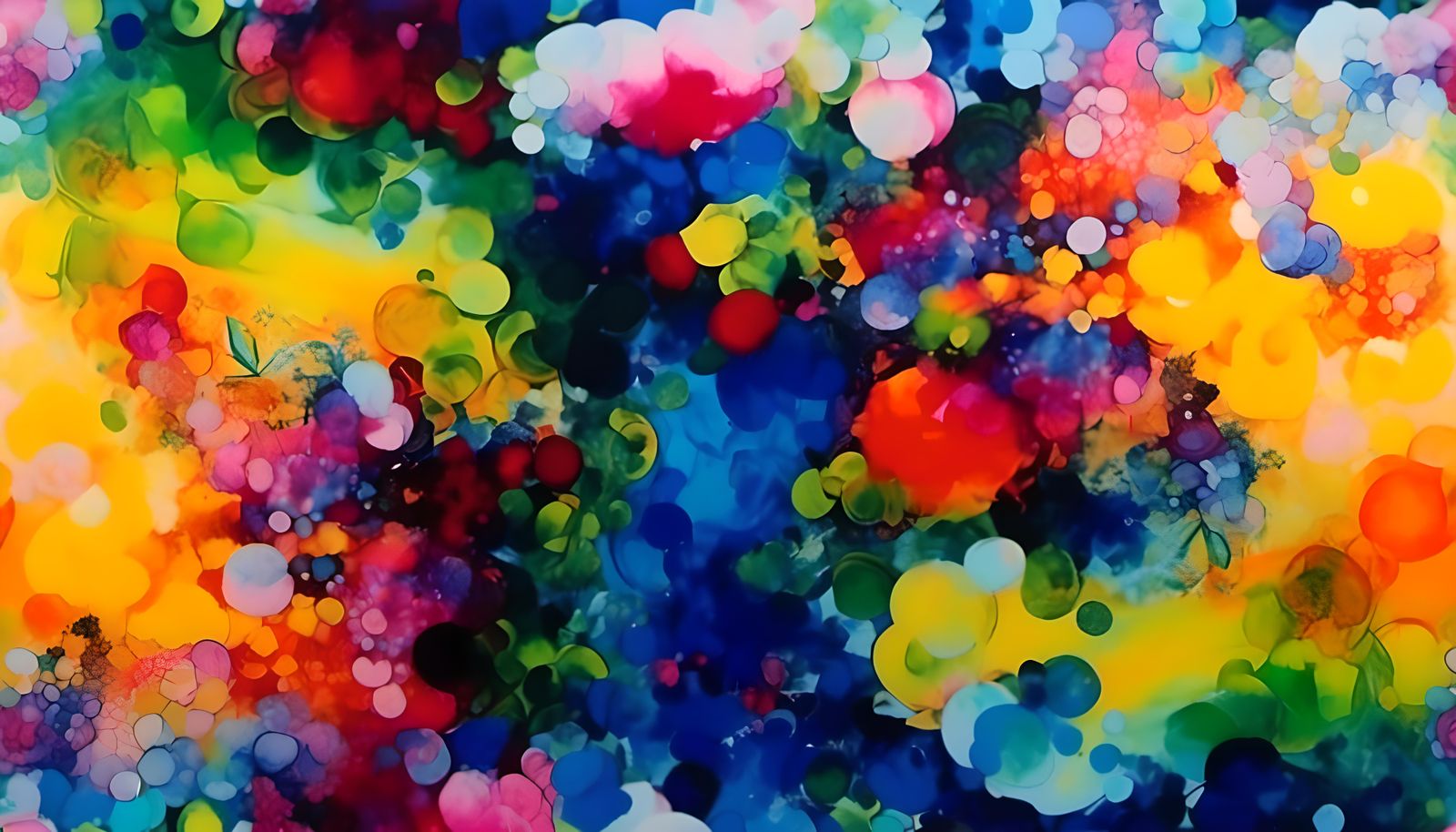 Kaleidoscopic Pointillist Art with Alcohol Ink Textures