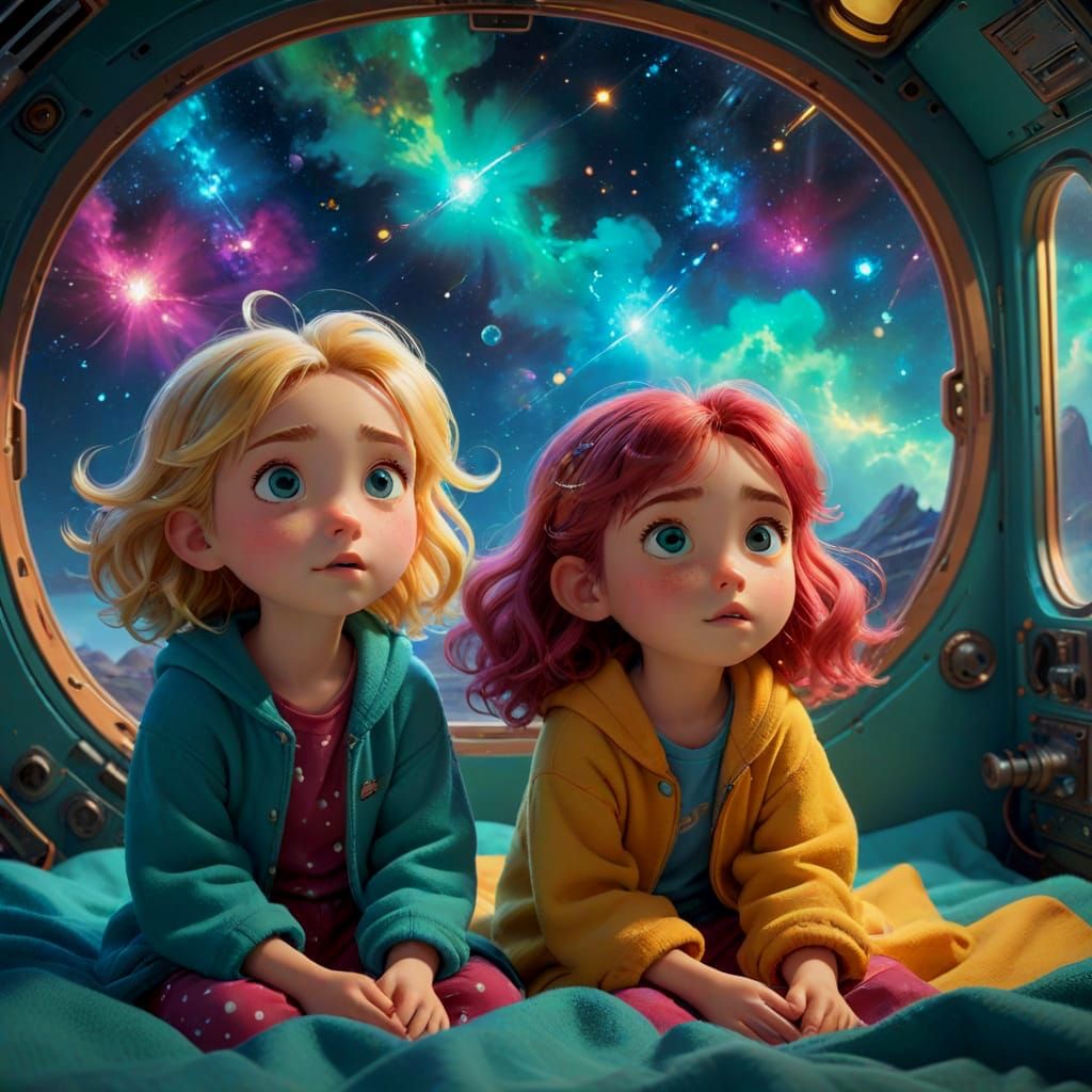 Whimsical Studio Ghibli-Inspired Digital Art of Curious Girl...