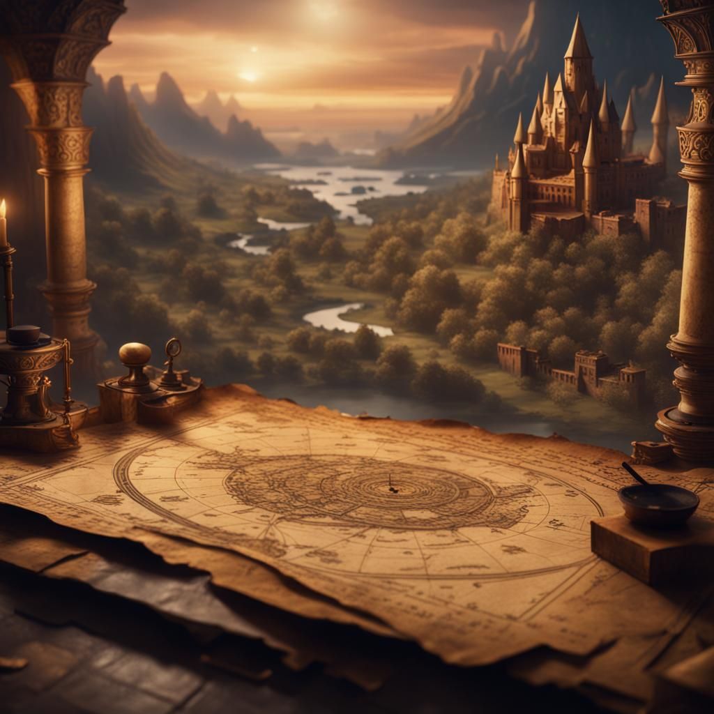 Magical Ancient Map Comes to Life: Fantasy Concept Art