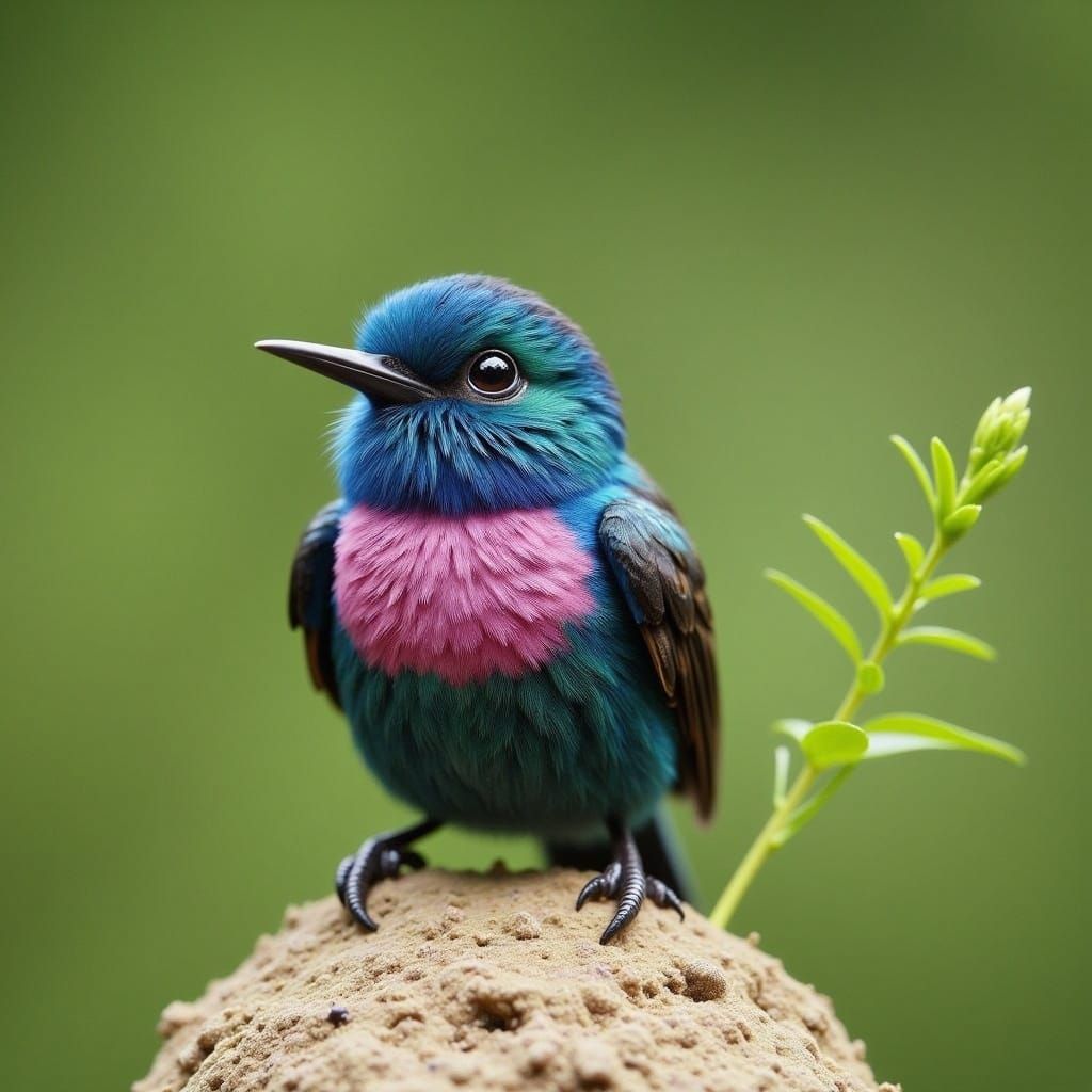 Vibrant Blue-throated Starfrontlet in Glittering Metallic Pl...