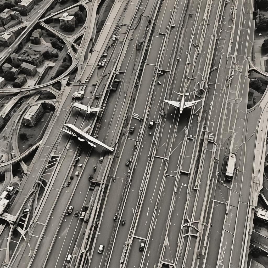 Abstract Multi-Lane Path in Detailed Matte Painting