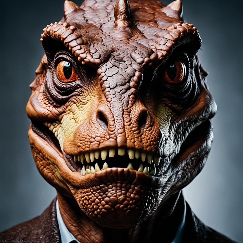 Chocolate Dinosaur Portrait: Professional Studio Photography