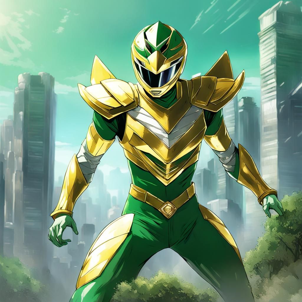 Green Power Ranger Anime Key Visual
