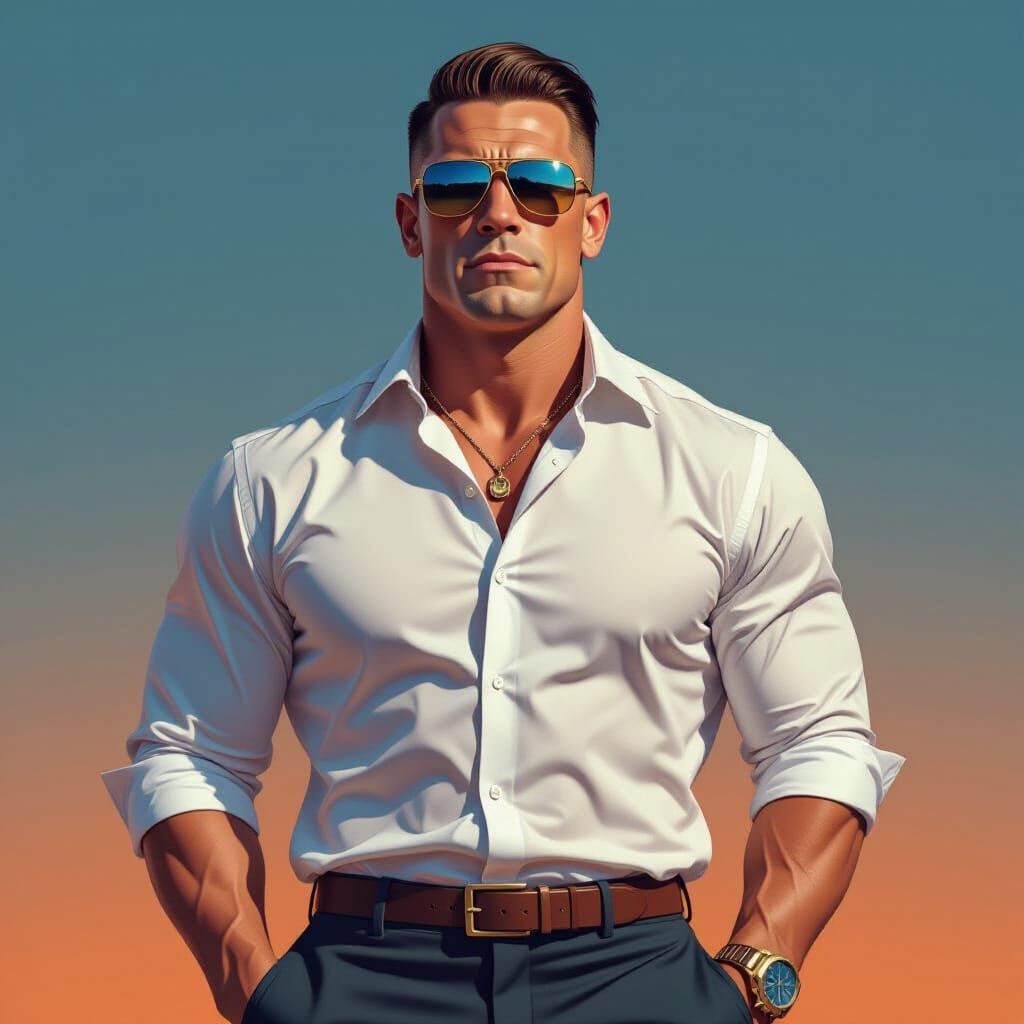 John Cena in Sunglasses With Cinematic Lighting