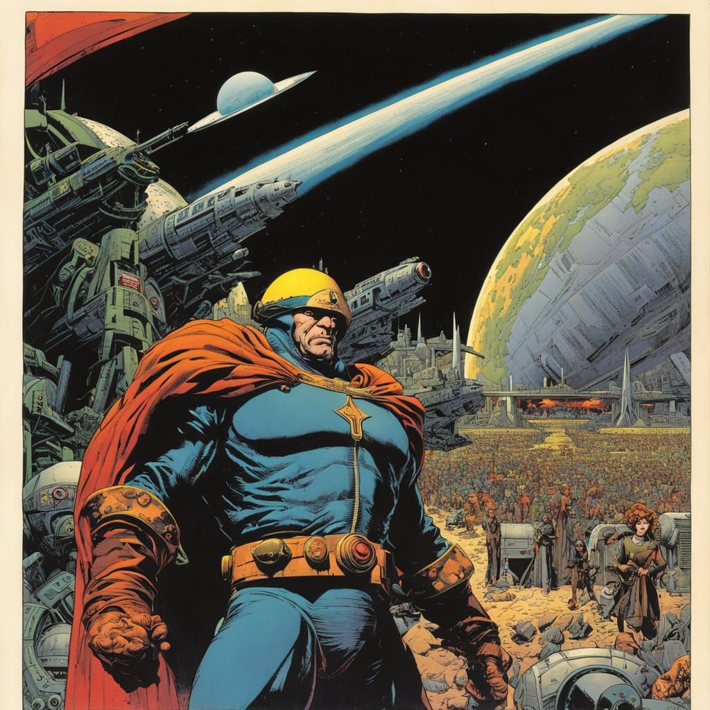 Cyberpunk Ruler Reigns in Dystopian Retro Sci-Fi Comic Book ...