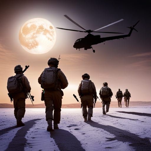 American Soldiers Desert Extraction: Matte Painting