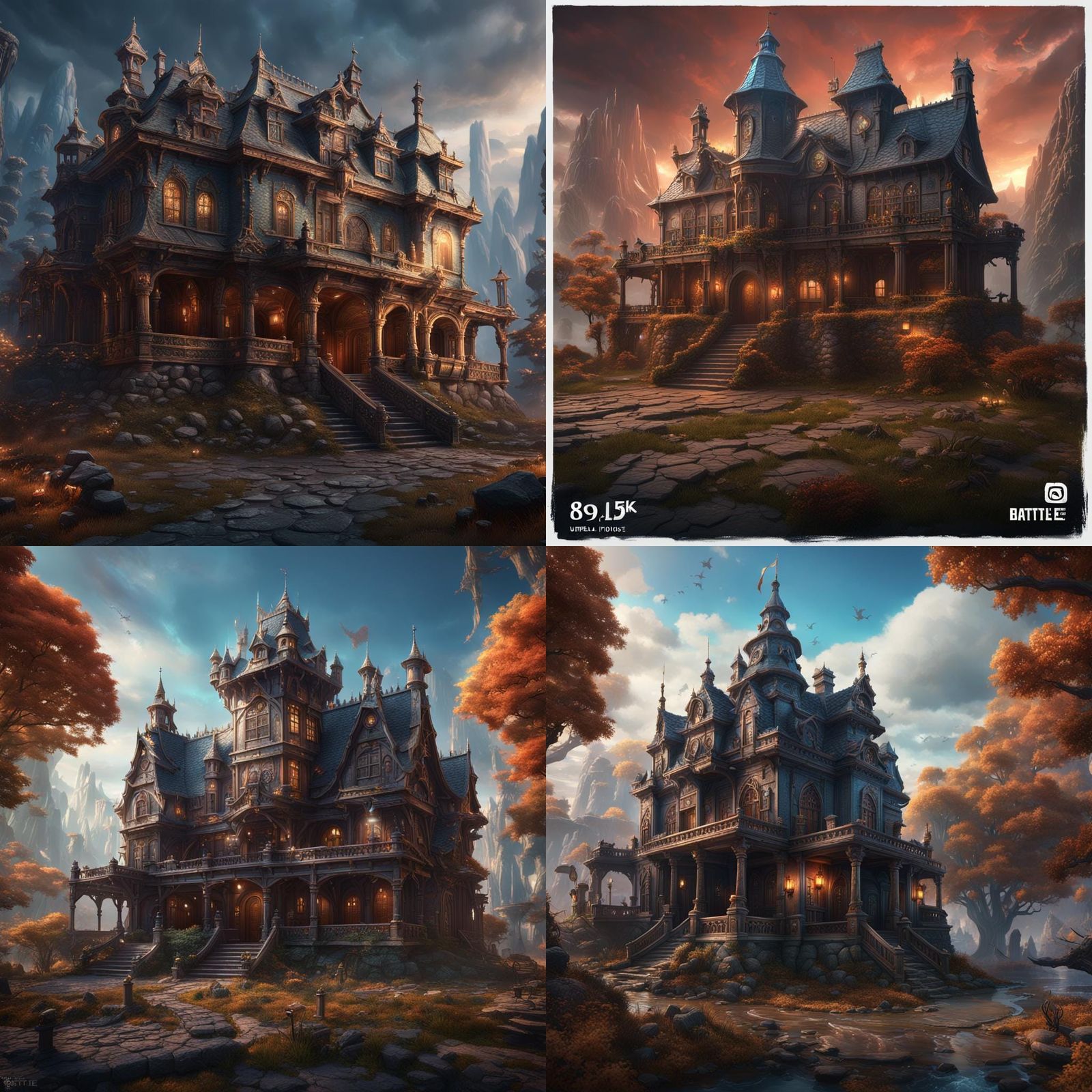 Fantastical Battle House in Detailed Matte Painting