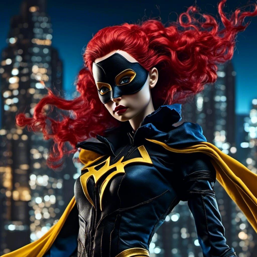 Superhero Doll on Skyscraper in 3D Realism