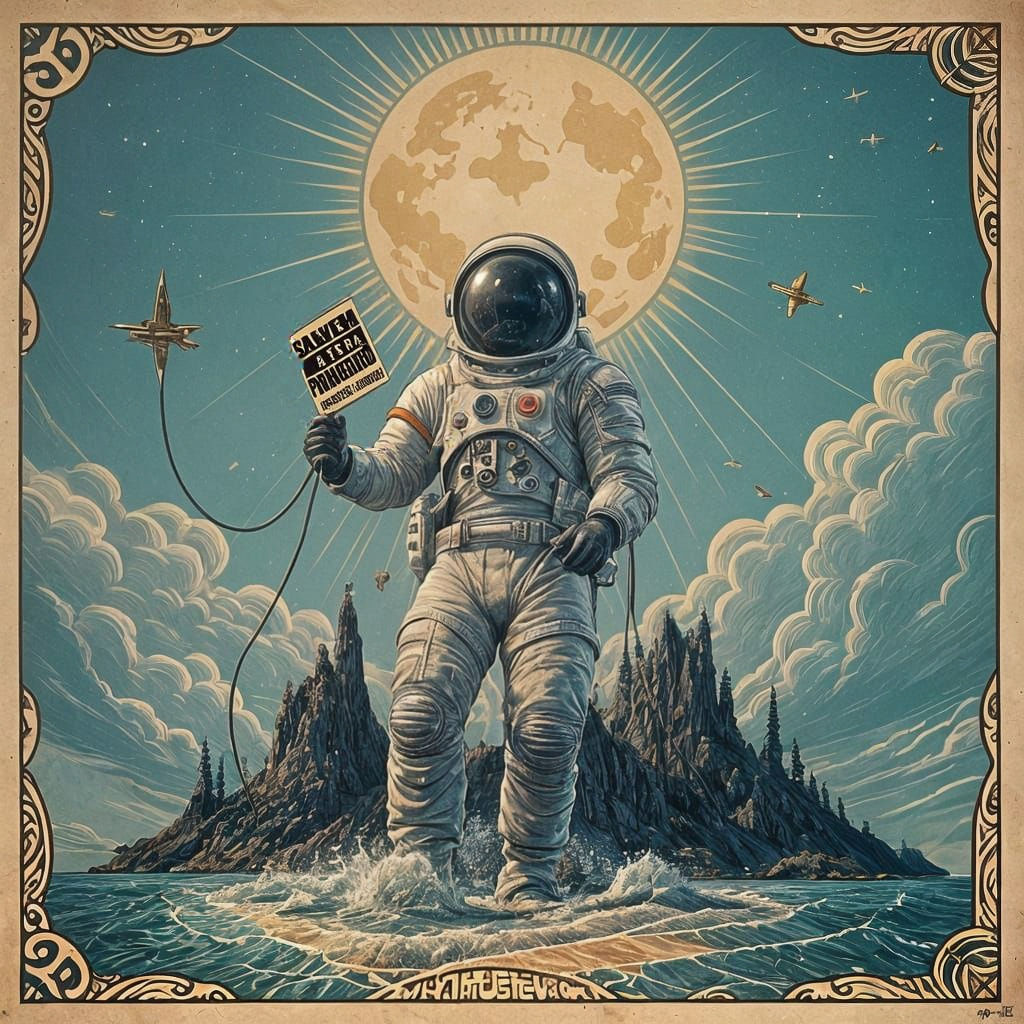 Surreal Astronaut Protests Environmental Disaster in Space