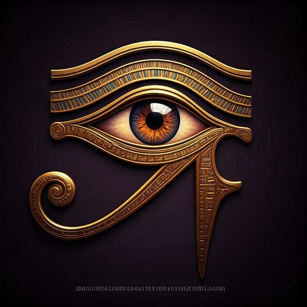 Golden Eye of Horus in Dark Fantasy Style