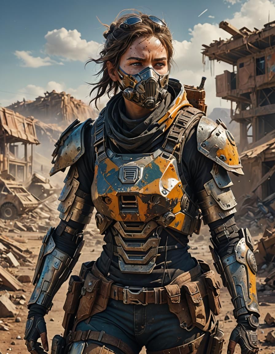 Wasteland Scavenger: Hyperrealistic Concept Art