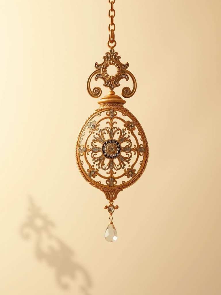 Elegant Mid-Century Pendant in Delicate Intricate Design