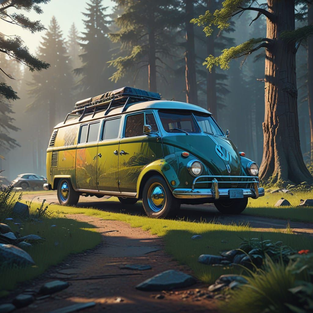 Campervan Fairytale Adventure in Vibrant Summer Landscapes