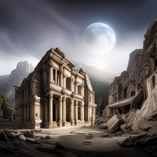 Hyper-Realistic Surreal Necropolis of Myra Landscape