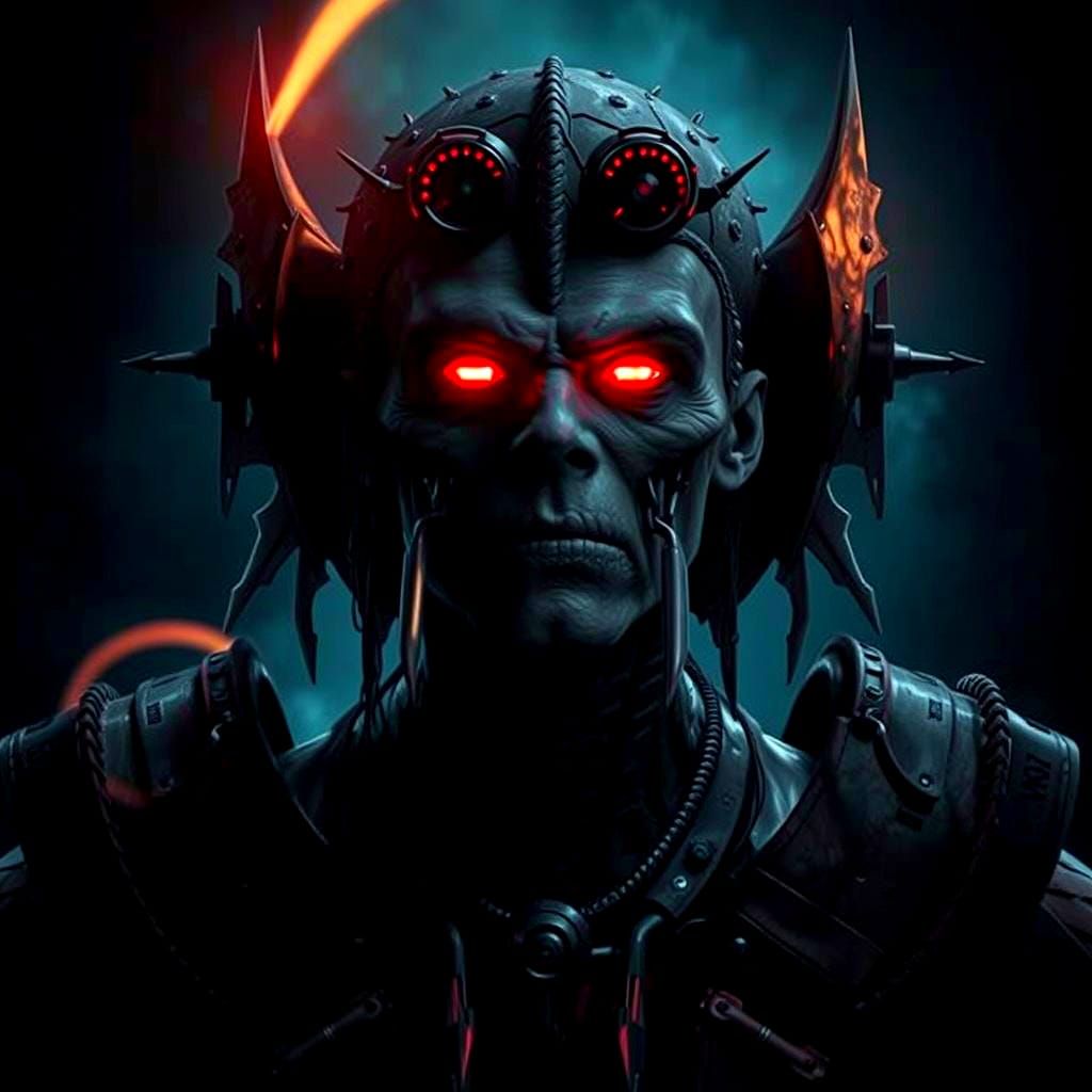 Steampunk Cenobite in Giger-Beksiński Style