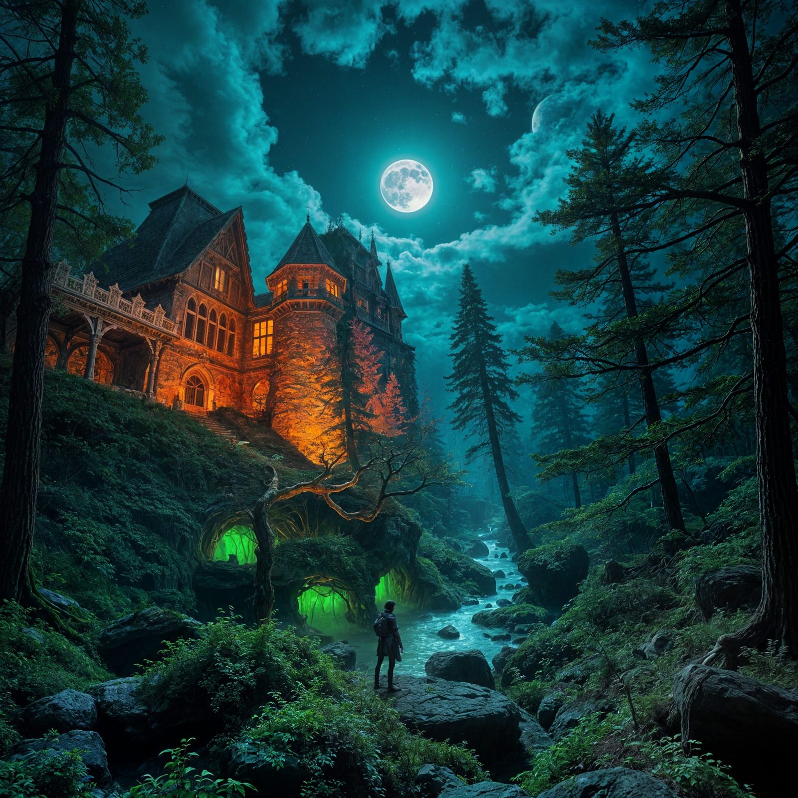 Luminous Moonglade in Magical Realism Photography