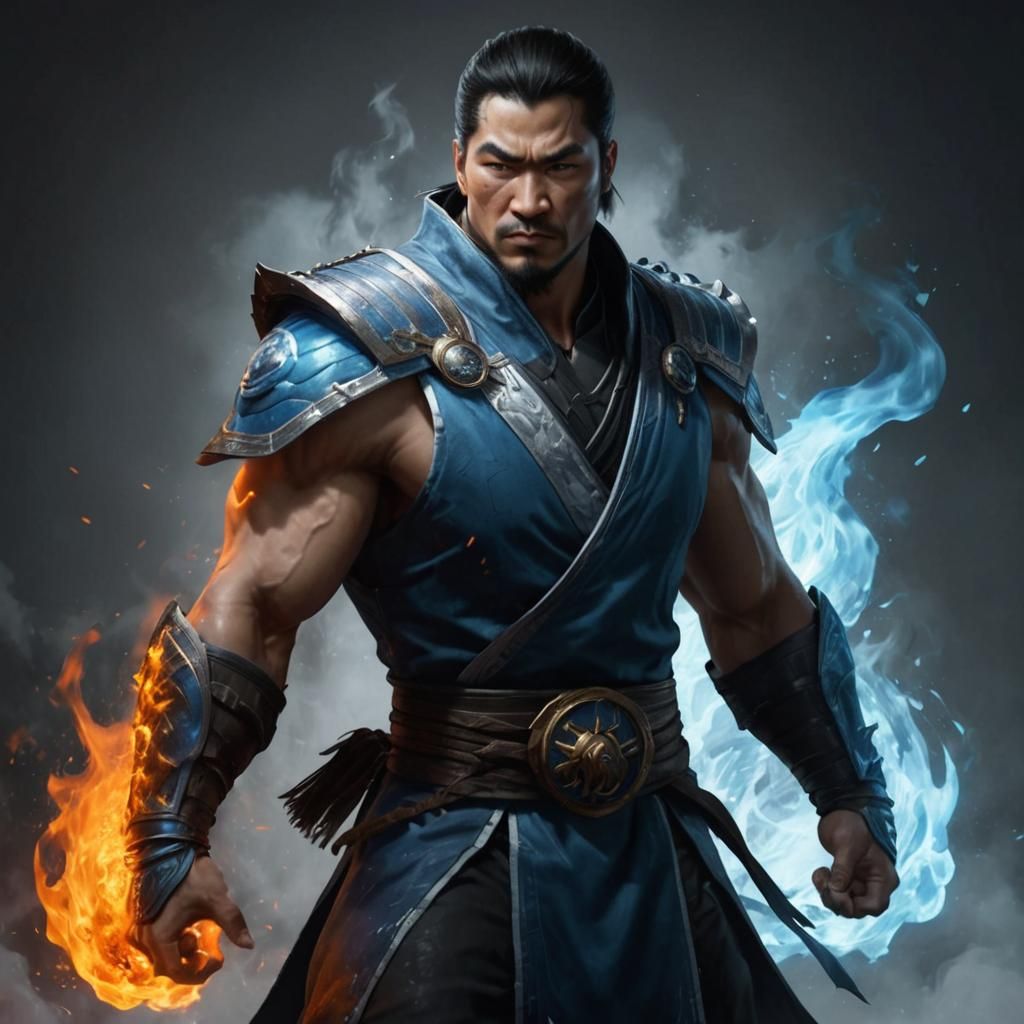 Sub-Zero with Fire and Ice, Digital Art Portrait