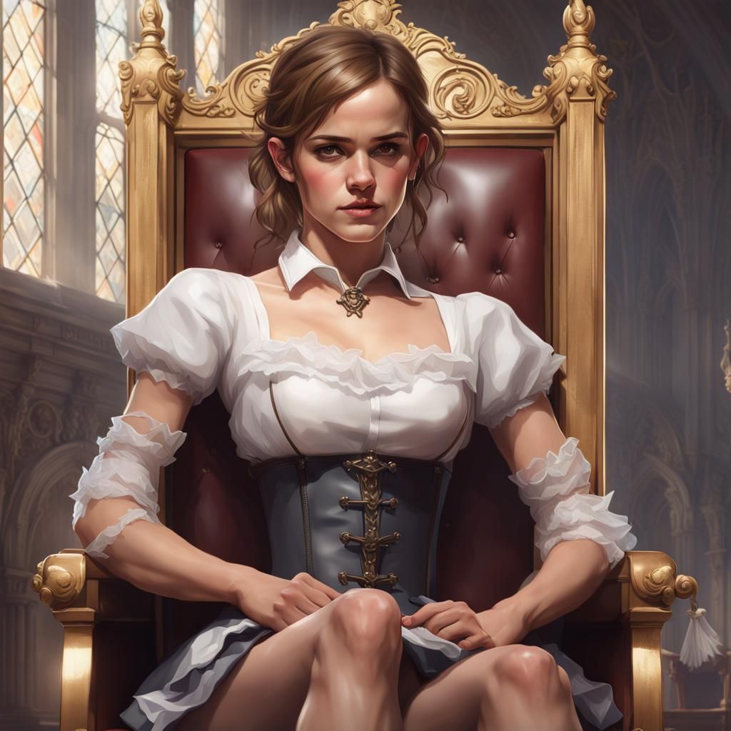 Woman on Throne, Hyperdetailed Artstation Portrait