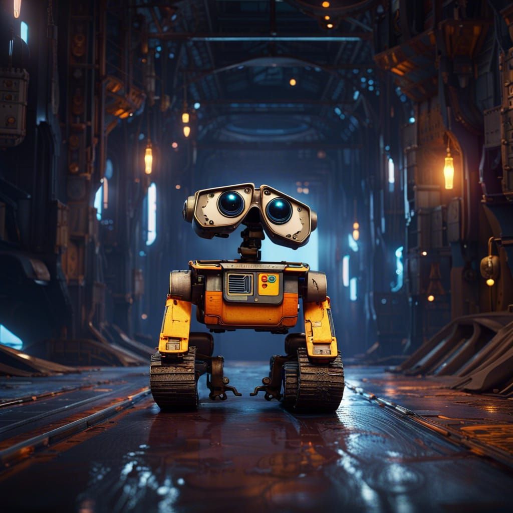 Walle as a Runway Model: Detailed Concept Art