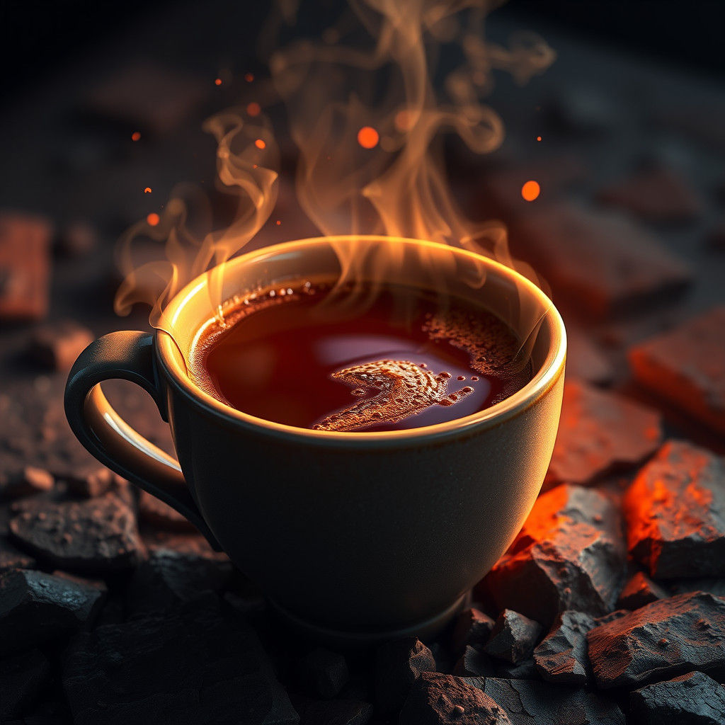 Steaming Hot Coffee: Detailed Matte Painting