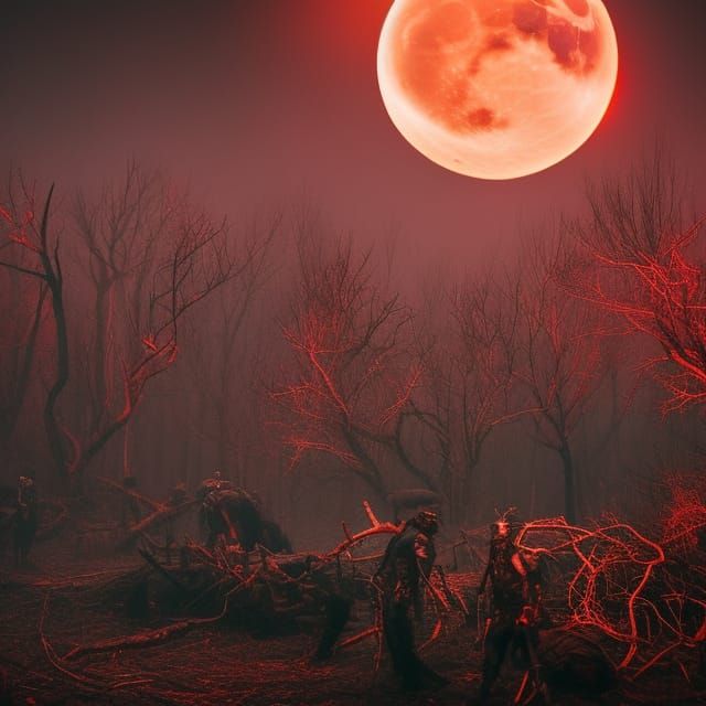 Bleeding Forest of Twisted Figures and Faces